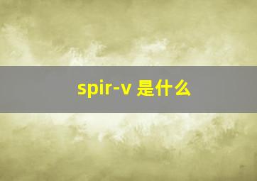 spir-v 是什么